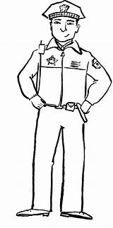 Policeman Coloring Pages Police Officer Printable Drawing Clipart Kids Color Uniform First Sheets Printables Policemen Template Badge Print Cartoon Waist sketch template