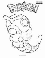 Coloring Pokemon Caterpie sketch template