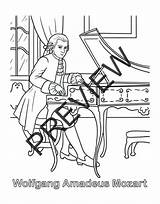 Mozart Coloring Activity Pages Book sketch template