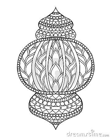 hand drawn traditional lantern  ramadan stock vector image
