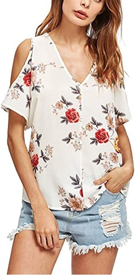 bolawoo  blouse womens blouse printed flower summer patterned fashion brands short sleeve