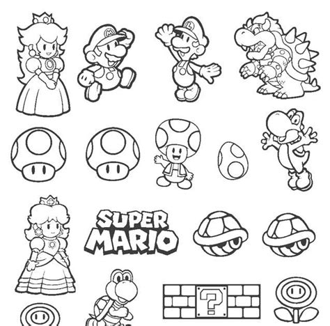 mario characters coloring pages