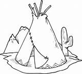 Tipi Teepee Indianer Cowboy Westen Ausdrucken Kaktus Wilder Kleurplaten Indians Northwest Visitar Cahier Supercoloring sketch template