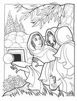 Coloring Pages Tomb Jesus Empty Mary Easter Cross Sunday School Colouring Bible Kids Activities Preschool Crafts sketch template