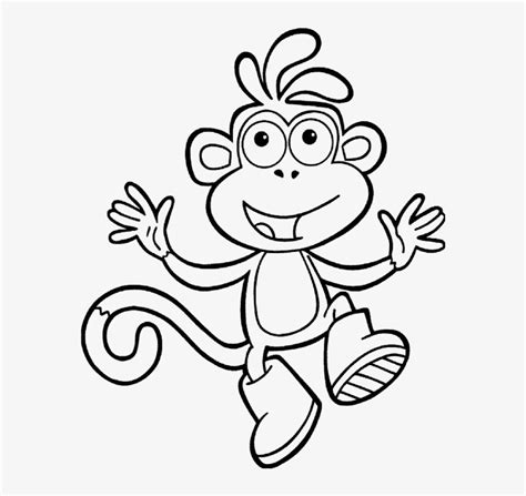 dora  explorer boots coloring pages boots  monkey drawing