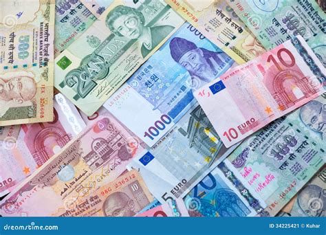 world currency notes stock image image