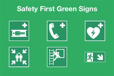 safety  green signs vicons design