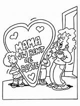 Kleurplaten Moederdag Verjaardag Moeder Hart Valentijn Vaderdag Afkomstig Gelukkige Dochter Cadeau sketch template