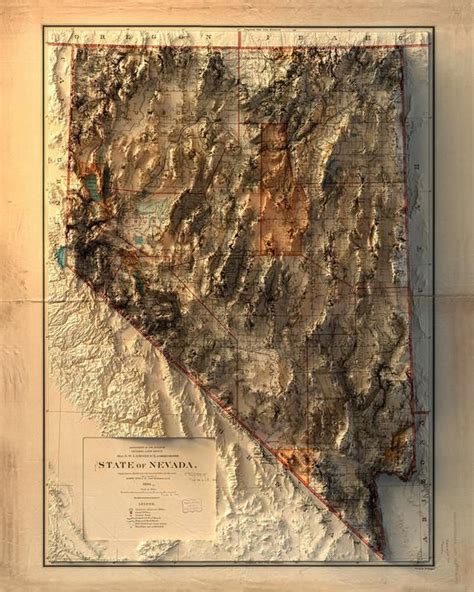 nevada etsy in 2020 map artwork relief map large prints