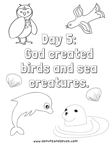 days  creation coloring pages