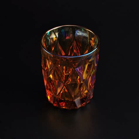 Iridescent Shiny Glass Candle Holder Glass Candle Holder Glass