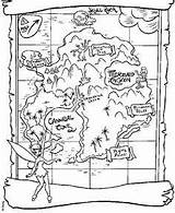 Neverland Tinkerbell Drawn Schatzkarten Maps Coloriage sketch template