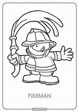 Fireman Firefighter Coloringoo sketch template