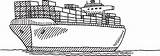 Container Cargo Ship Drawing sketch template