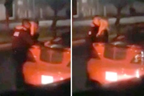 Cop Kisses Hot Blonde Driver On Bonnet After He Pulls Her