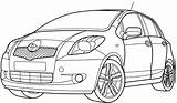 Toyota Coloring Pages Cars Drawing Honda Colouring Yaris Fit Hatchback Drawings Color Car Kids Grade Worksheets Prius Hilux Sketch Printable sketch template