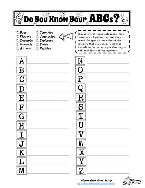 printable library activities