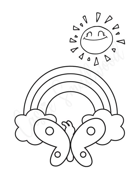 cutest rainbow coloring pages  printable cassie smallwood