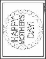 Coloring Mothers Mother Happy Pages Printable Print Hearts Mom Colouring Colorwithfuzzy Cards Crafts Circle Choose Board Grandma sketch template