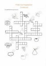Vegetables Fruits Crossword Worksheet sketch template