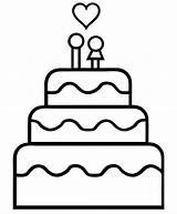 Cake Wedding Coloring Printable Template Templates Printablee Blank Tier sketch template