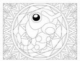 Pokemon Caterpie Mandalas Windingpathsart Gratuitement Cherrim Raskrasil sketch template