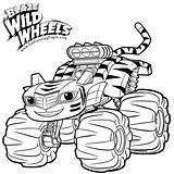 Blaze Stripes Monster Coloring Pages Machines Wild Gets sketch template