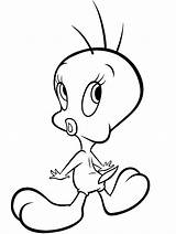 Coloring Pages Tweety Looney Tunes Bird Cartoon Bugs Daffy Sylvester Bunny Cartoons Re They sketch template