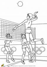Volley Jeux Voleibol Olympiques Hugolescargot Joueuses Deportes Jugando Niños Hugo Badminton Coloriages Escargot sketch template