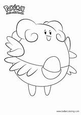 Coloring Blissey Pages Pokemon Printable Kids sketch template