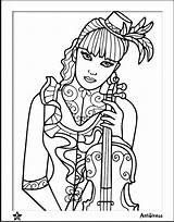 Coloring Pages Wife Violin Girl Blank Template Books Choose Board sketch template
