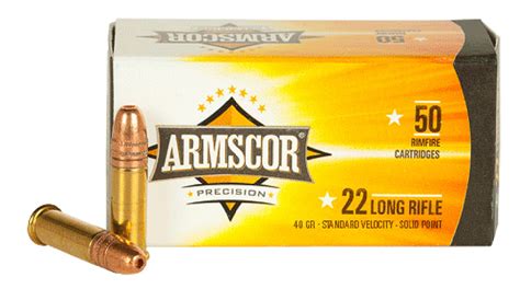 armscor precision   long rifle  grain soft point brass cased rimfire ammunition