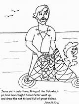 Coloring Pages Bible Fisherman Fishers Peter Apostle Men Simon John Saint Clipart Disciples Book Apostles Kids Fish Nw Sheets Printable sketch template