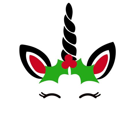 christmas unicorn unicorn face  svg file svg heart