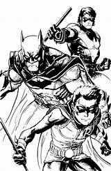 Batman Robin Nightwing Coloring Pages Dc Superhero Comics Deviantart Drawing Heroes Knight Colouring Comic Color Batgirl Gotham Drawings Dark Family sketch template