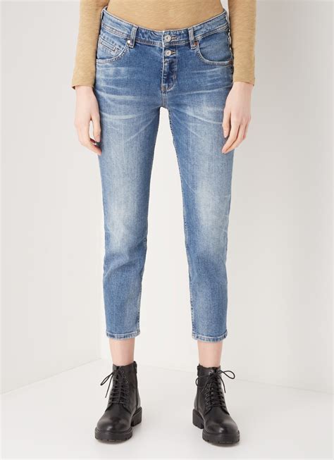 marc opolo theda high waist slim fit cropped jeans van biologisch katoen jeans de bijenkorf