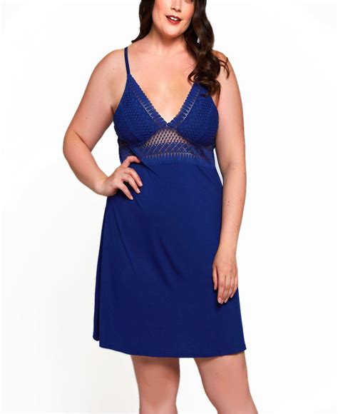 icollection plus size chemise lingerie trimmed in breezy laced patterns