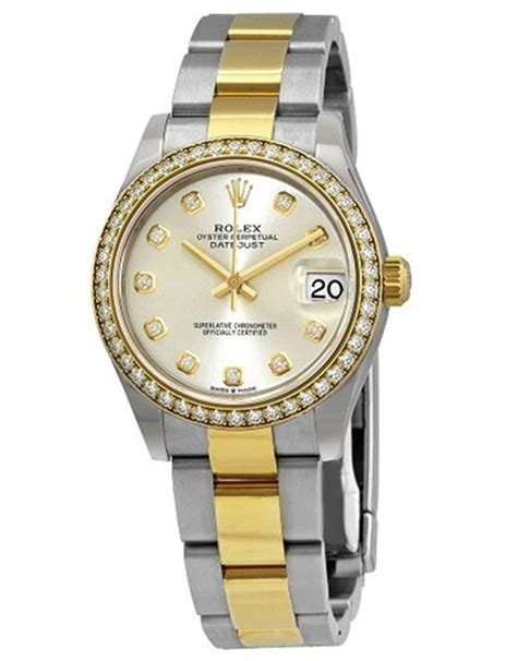 replica rolex datejust silver dial automatic ladies steel kt yellow gold oyster