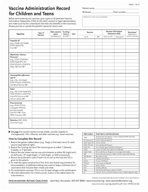 dog vaccination record template