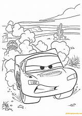 Pages Mcqueen Lightning Desert A4 Cars Disney Coloring Color sketch template