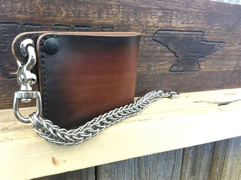bifold leather chain wallet anvil customs leather chain leather