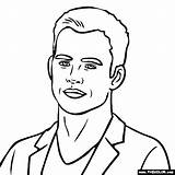 Coloring Chris Pine Pages Tyga Actor Famous Template Actors sketch template