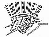 Coloring Nba Pages Thunder Oklahoma City Printable Basketball sketch template