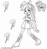 Pony Coloring Dash Rainbow Little Pages Equestria Girls Printable Kids Color Print sketch template