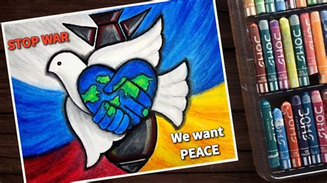 war  peace drawing stop war poster making russia  ukraine