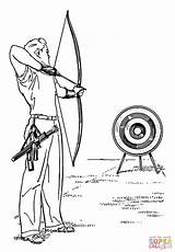 Coloring Archery Pages Printable Drawing Games sketch template