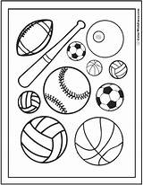 Coloring Sports Pages Balls Printable Baseball sketch template