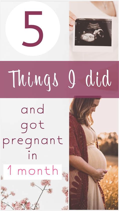 pregnant women with the text 5 things i did and got pregnant in 1 month ago