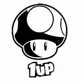 Mario Mushroom 1up Vector Drawing Coloring Pages Decal Norris Chuck Super Boys Approval Seal Designs Getdrawings Nintendo Clipart Clip Mushrooms sketch template