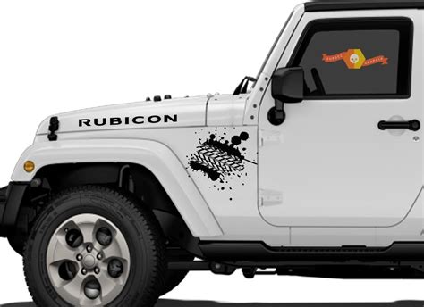 mud tire tracks jeep vinyl decal hood rubicon renegade sticker car truck vehicle kit car decals